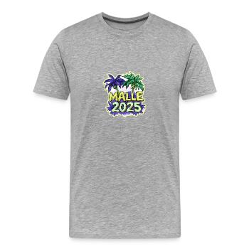 Malle 2025 Urlaub - Männer Premium Bio T-Shirt - Grau meliert - Vorne - Damien (186cm)