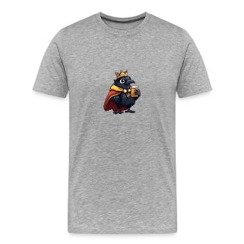 Raven Crow Bière Drôle - T-shirt bio Premium Homme - gris chiné - Devant - Damien (186cm)