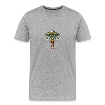 Giraffe Funny Sombrero - Men's Premium Organic T-Shirt - heather grey - Front - Damien (186cm)
