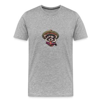 Raccoon Funny Sombrero - Men's Premium Organic T-Shirt - heather grey - Front - Damien (186cm)