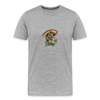 Chameleon Funny Sombrero - Men's Premium Organic T-Shirt - heather grey - Front - Damien (186cm)