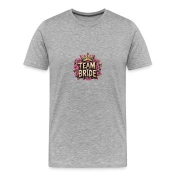 Team Braut Hochzeit Junggesellin - Männer Premium Bio T-Shirt - Grau meliert - Vorne - Damien (186cm)