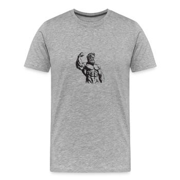 Combattant grec - T-shirt bio Premium Homme - gris chiné - Devant - Damien (186cm)