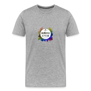 Mallorca Crew Coloré - T-shirt bio Premium Homme - gris chiné - Devant - Damien (186cm)