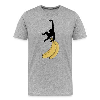 Monkey wants banana - Men's Premium Organic T-Shirt - heather grey - Front - Damien (186cm)