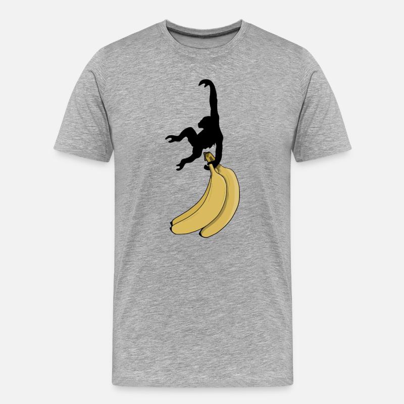 Affe will Banane - Männer Premium Bio T-Shirt - Grau meliert