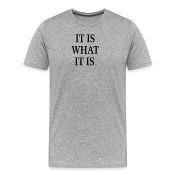 C’EST CE QUE C’EST - T-shirt bio Premium Homme - gris chiné - Devant - Damien (186cm)
