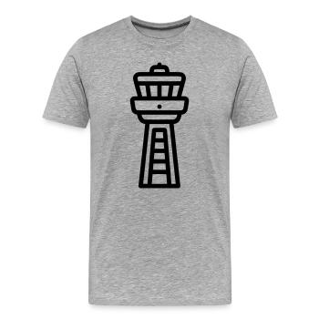 tour de contrôle - T-shirt bio Premium Homme - gris chiné - Devant - Damien (186cm)
