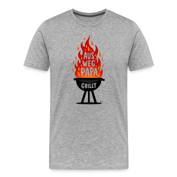 Barbecue Saison du barbecue Papa grillant au grill Papa grillant - T-shirt bio Premium Homme - gris chiné - Devant - Damien (186cm)