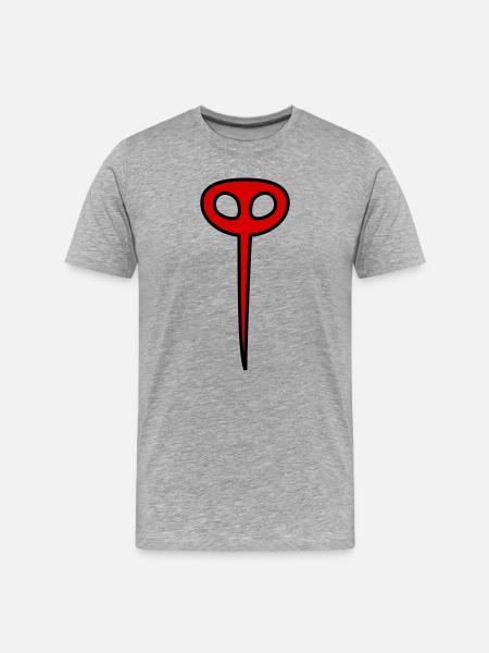 Mosquito in red - Men's Premium Organic T-Shirt - heather grey