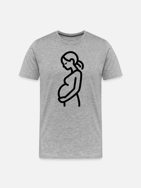 femme enceinte - T-shirt bio Premium Homme - gris chiné