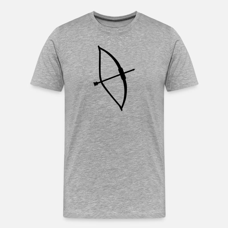 Pfeil Bogen - Männer Premium Bio T-Shirt - Grau meliert