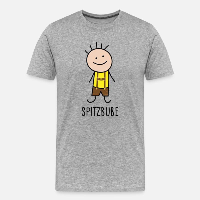 Spitzbube - Männer Premium Bio T-Shirt - Grau meliert