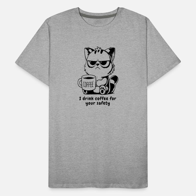 Chat Crumpy avec Caffee T-shirt bio Premium Homme