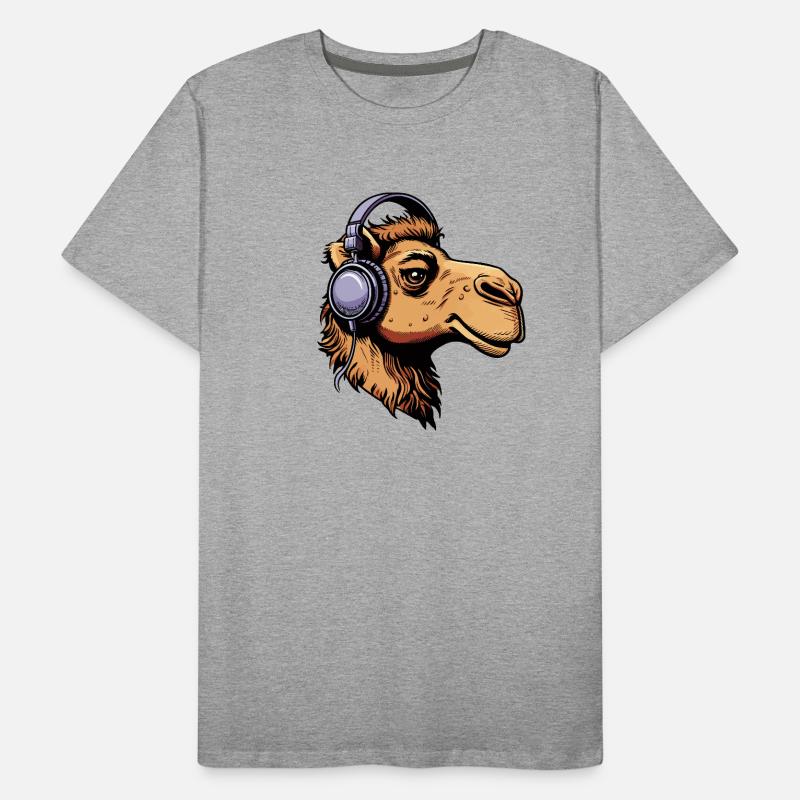 Kamel mit Kopfhörern Männer Premium Bio T-Shirt