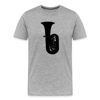 Tuba Silhouette - Männer Premium Bio T-Shirt - Grau meliert - Vorne - Damien (186cm)