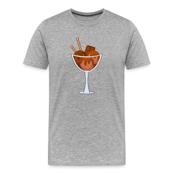 Crème glacée, crème glacée, crème glacée, crème glacée, boule, crème glacée, sundae - T-shirt bio Premium Homme - gris chiné - Devant - Damien (186cm)