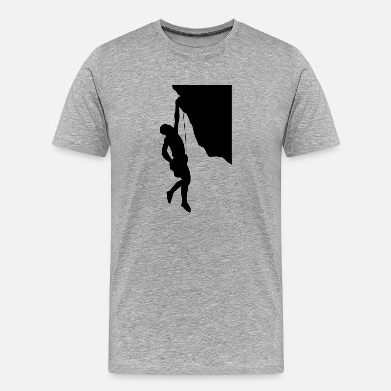 climbing_001 - Männer Premium Bio T-Shirt - Grau meliert