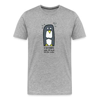Pingouin au régime - T-shirt bio Premium Homme - gris chiné - Devant - Damien (186cm)