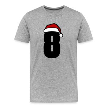 8 Number Christmas - Men's Premium Organic T-Shirt - heather grey - Front - Damien (186cm)