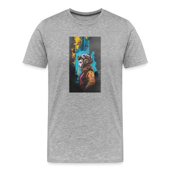 Graffiti Cyborg - Men's Premium Organic T-Shirt - heather grey - Front - Damien (186cm)