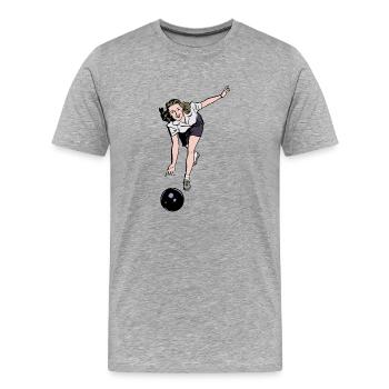 quilles de bowling boules boules sports39 - T-shirt bio Premium Homme - gris chiné - Devant - Damien (186cm)