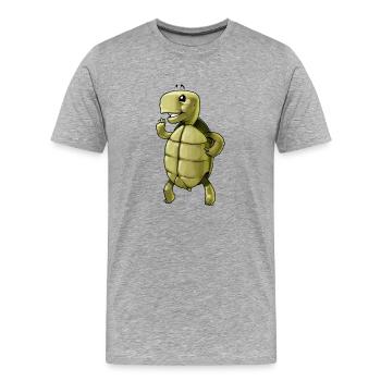 schildkroete turtle tortoise reptile reptilien - Männer Premium Bio T-Shirt - Grau meliert - Vorne - Damien (186cm)
