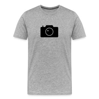 appareil photo - T-shirt bio Premium Homme - gris chiné - Devant - Damien (186cm)