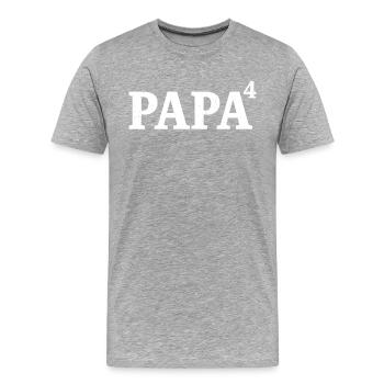 Vater 4 Kinder Vater 4 Kinder viermal Vater - Männer Premium Bio T-Shirt - Grau meliert - Vorne - Damien (186cm)