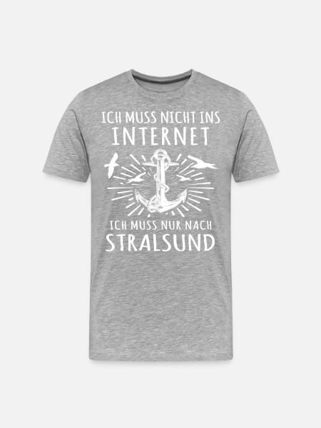 Stralsund - Männer Premium Bio T-Shirt - Grau meliert