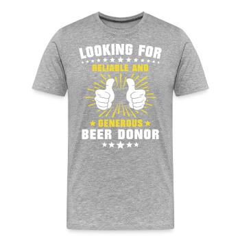Bier Sprüche Trinksprüche Bierliebhaber - Männer Premium Bio T-Shirt - Grau meliert - Vorne - Damien (186cm)