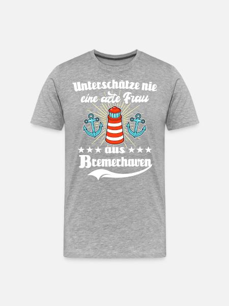 Bremerhavener Sprüche Bremerhaven - Männer Premium Bio T-Shirt - Grau meliert
