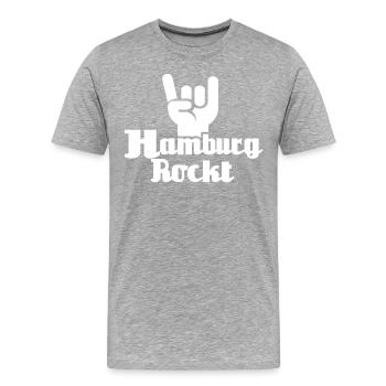 Hamburg Sprüche Hamburger Spruch - Männer Premium Bio T-Shirt - Grau meliert - Vorne - Damien (186cm)