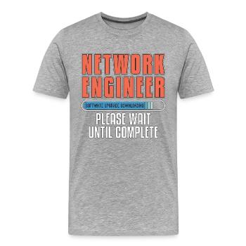 Network Engineer Software Upgrade Computer Science - Männer Premium Bio T-Shirt - Grau meliert - Vorne - Damien (186cm)