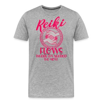 Reiki Symbol Reiki Meister Reiki Kristall Geschenk - Männer Premium Bio T-Shirt - Grau meliert - Vorne - Damien (186cm)