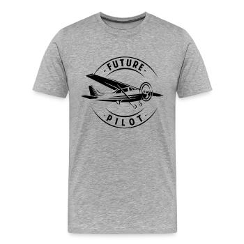 Future Pilot - aeronautics pilot airplane gift - Männer Premium Bio T-Shirt - Grau meliert - Vorne - Damien (186cm)