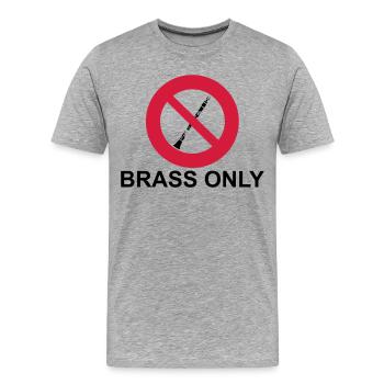 Brass Only - Men's Premium Organic T-Shirt - heather grey - Front - Damien (186cm)