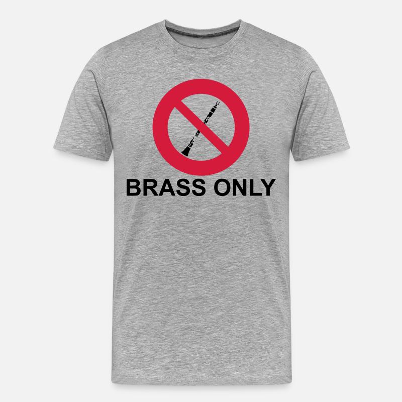 Brass Only - Männer Premium Bio T-Shirt - Grau meliert