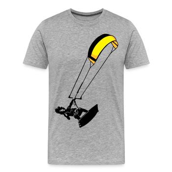 kite-surf - Männer Premium Bio T-Shirt - Grau meliert - Vorne - Damien (186cm)