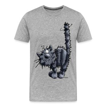 Mignon Chaton - T-shirt bio Premium Homme - gris chiné - Devant - Damien (186cm)