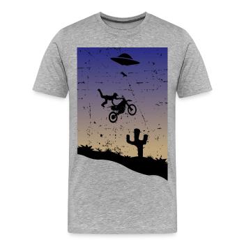 Cascade de motocross - T-shirt bio Premium Homme - gris chiné - Devant - Damien (186cm)