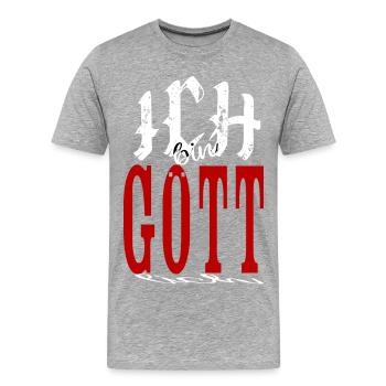 ICH bin göttlich - Gott Gottheit Männer Man - Männer Premium Bio T-Shirt - Grau meliert - Vorne - Damien (186cm)