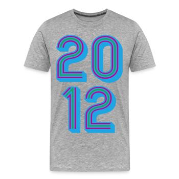 Année de naissance 2012 | Couleurs changeantes - T-shirt bio Premium Homme - gris chiné - Devant - Damien (186cm)