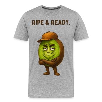 Héros néo-zélandais : mature et prêt - T-shirt bio Premium Homme - gris chiné - Devant - Damien (186cm)