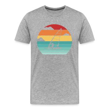 Wellenreiter Surfer Wassersport Windsurflehrer - Männer Premium Bio T-Shirt - Grau meliert - Vorne - Damien (186cm)