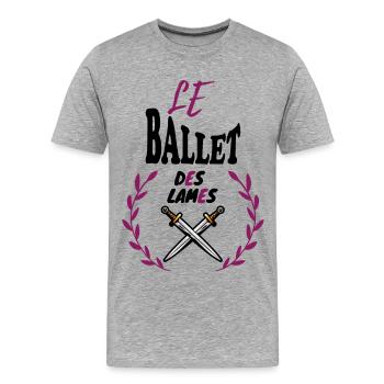 Quand l' escrime devient une danse - T-shirt bio Premium Homme - gris chiné - Devant - Damien (186cm)