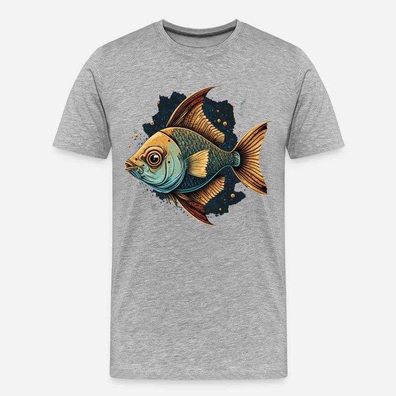 Fische in freier Wildbahn - Männer Premium Bio T-Shirt - Grau meliert