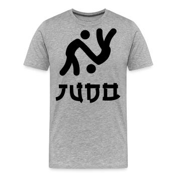 Judo - Männer Premium Bio T-Shirt - Grau meliert - Vorne - Damien (186cm)