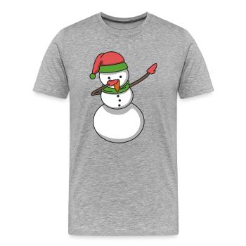 Bonhomme de neige tamponnant hip-hop cadeau de Noël - T-shirt bio Premium Homme - gris chiné - Devant - Damien (186cm)