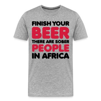 Beer - Männer Premium Bio T-Shirt - Grau meliert - Vorne - Damien (186cm)